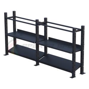 Купить Модульный стеллаж для гантелей, гирь и медболов 2580х430х1200 (2 секции) в Мосальске 